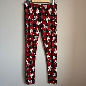 Warehouse One Womens Llama‎ Christmas Plaid Pajama Sleepwear Lounge Pants Medium
